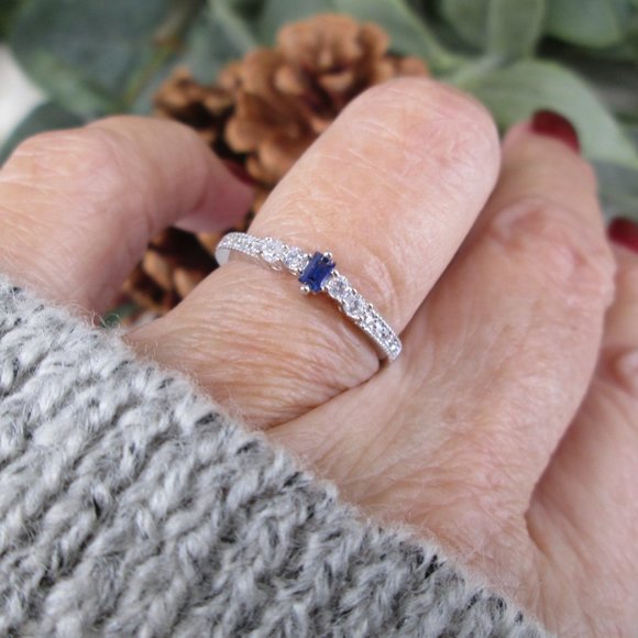 TANZANITE 925 Sterling Silver Ring>Birthstone, Minimalist, Promise, Non Tarnish - Picture 3 of 5